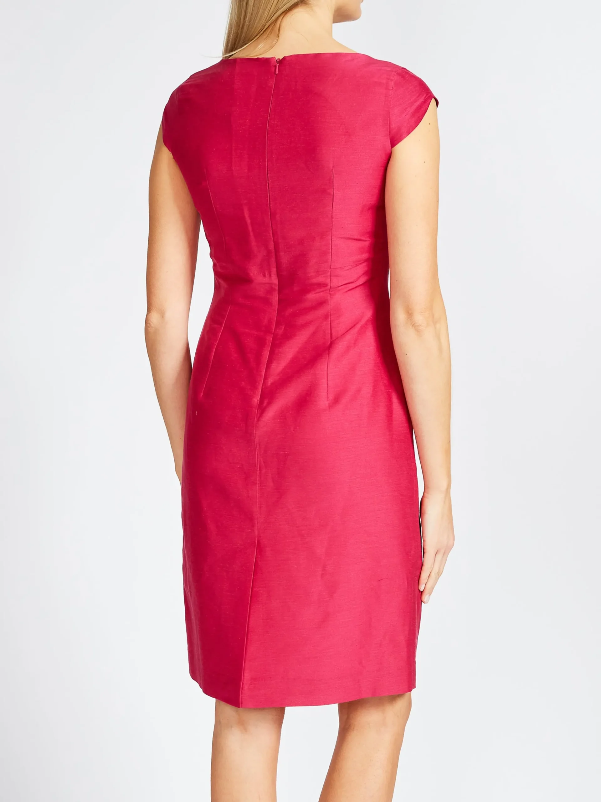 Favourbrook Araminta Cap Sleeve Dress Fuchsia Silverstone Silk Linen-Women Raceday | Dresses