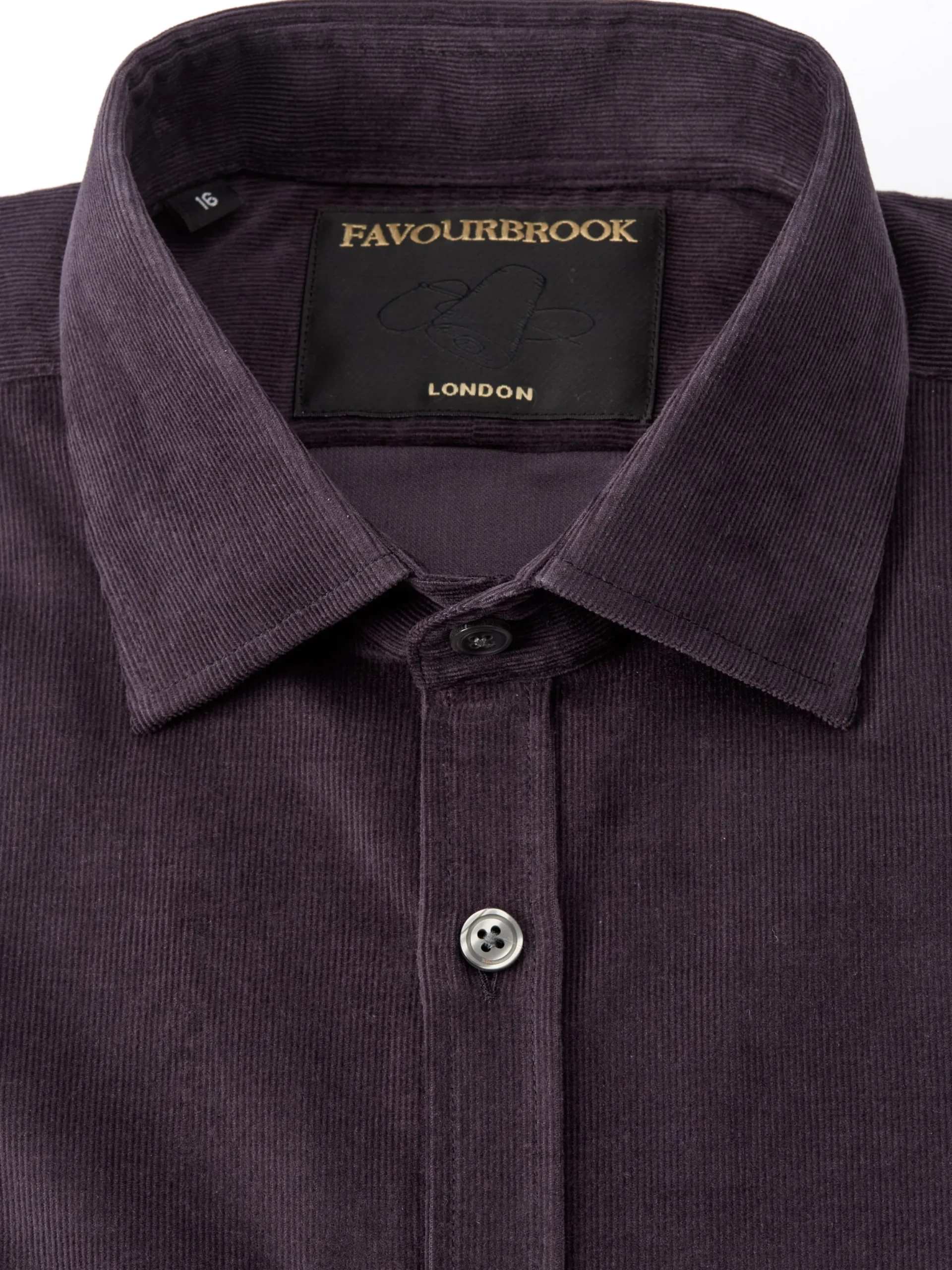 Favourbrook Aubergine Mersey Cord Burlington Shirt- Shirts