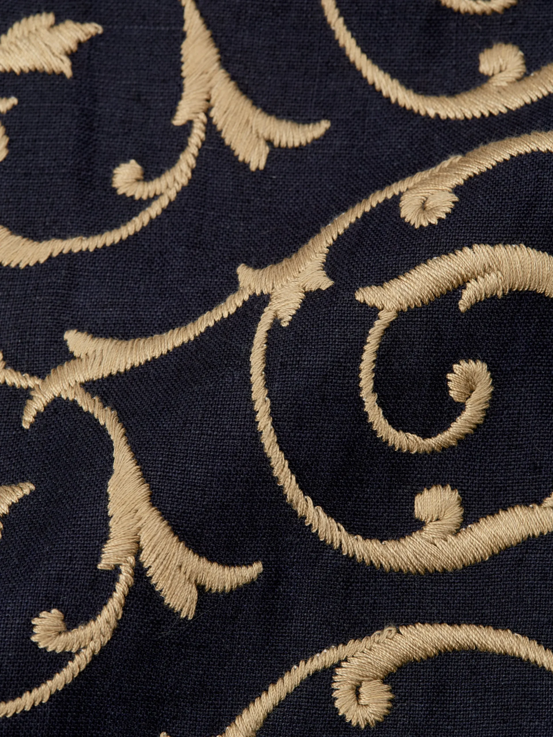 Favourbrook BD Navy Gold Swirl Linen Single Breasted 6 Button Waistcoat- Waistcoats | Single Breasted Waistcoats