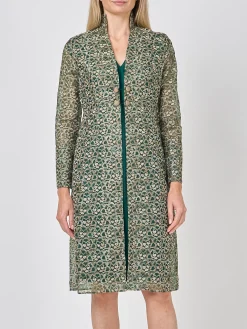 Favourbrook Belgravia Coat Forest Green Witham Silk Organza-Women Eveningwear | Eveningwear