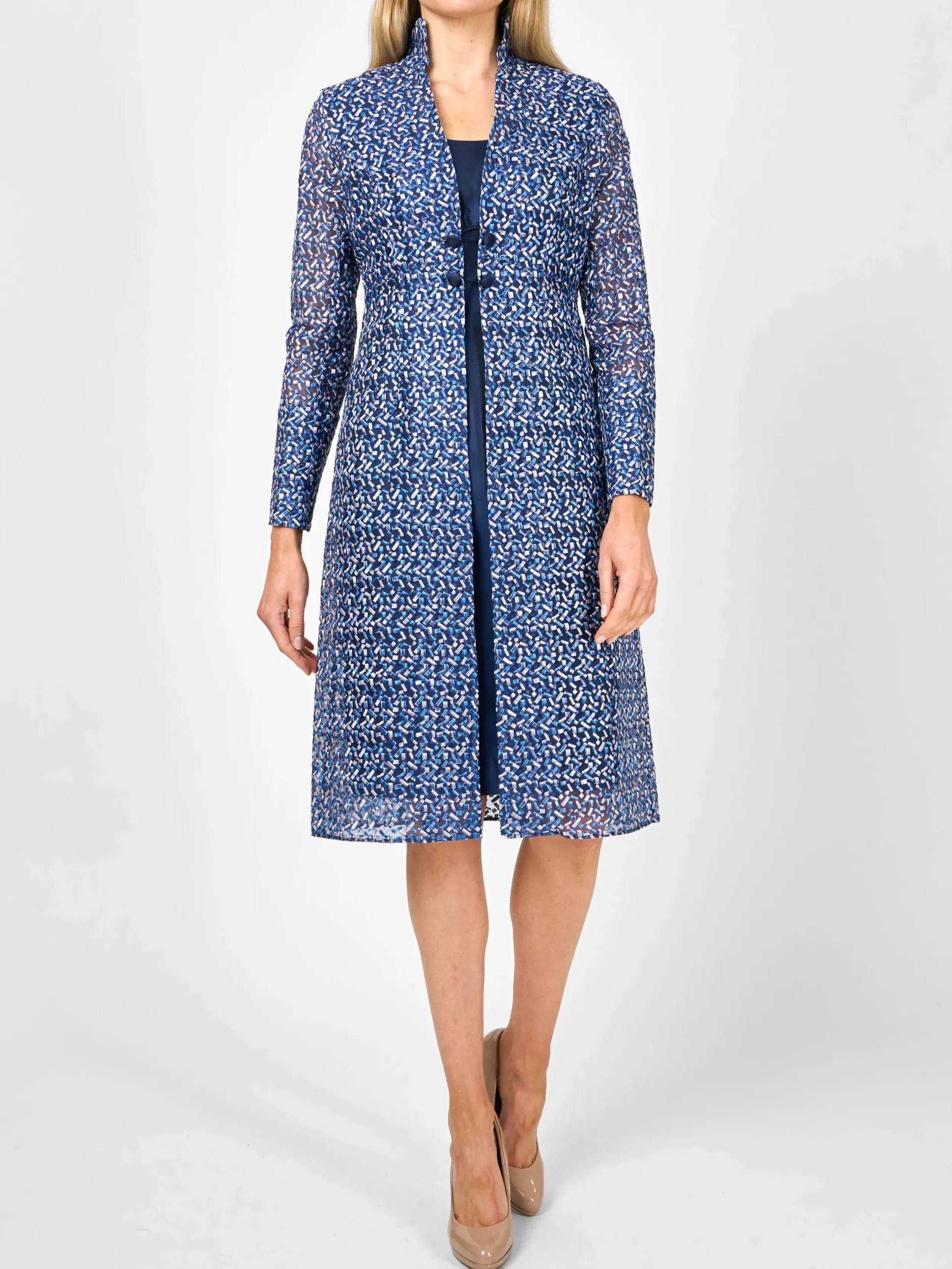 Favourbrook Belgravia Coat Navy Nene Silk Organza-Women Mother Of The Bride | Jackets & Coats