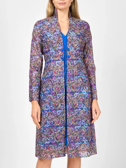 Favourbrook Belgravia Coat Sapphire Helsinki Silk Organza-Women Jackets & Coats