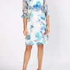 Favourbrook Bella Dress Cobalt Ivory Rosa Silk Devore Chiffon-Women Dresses