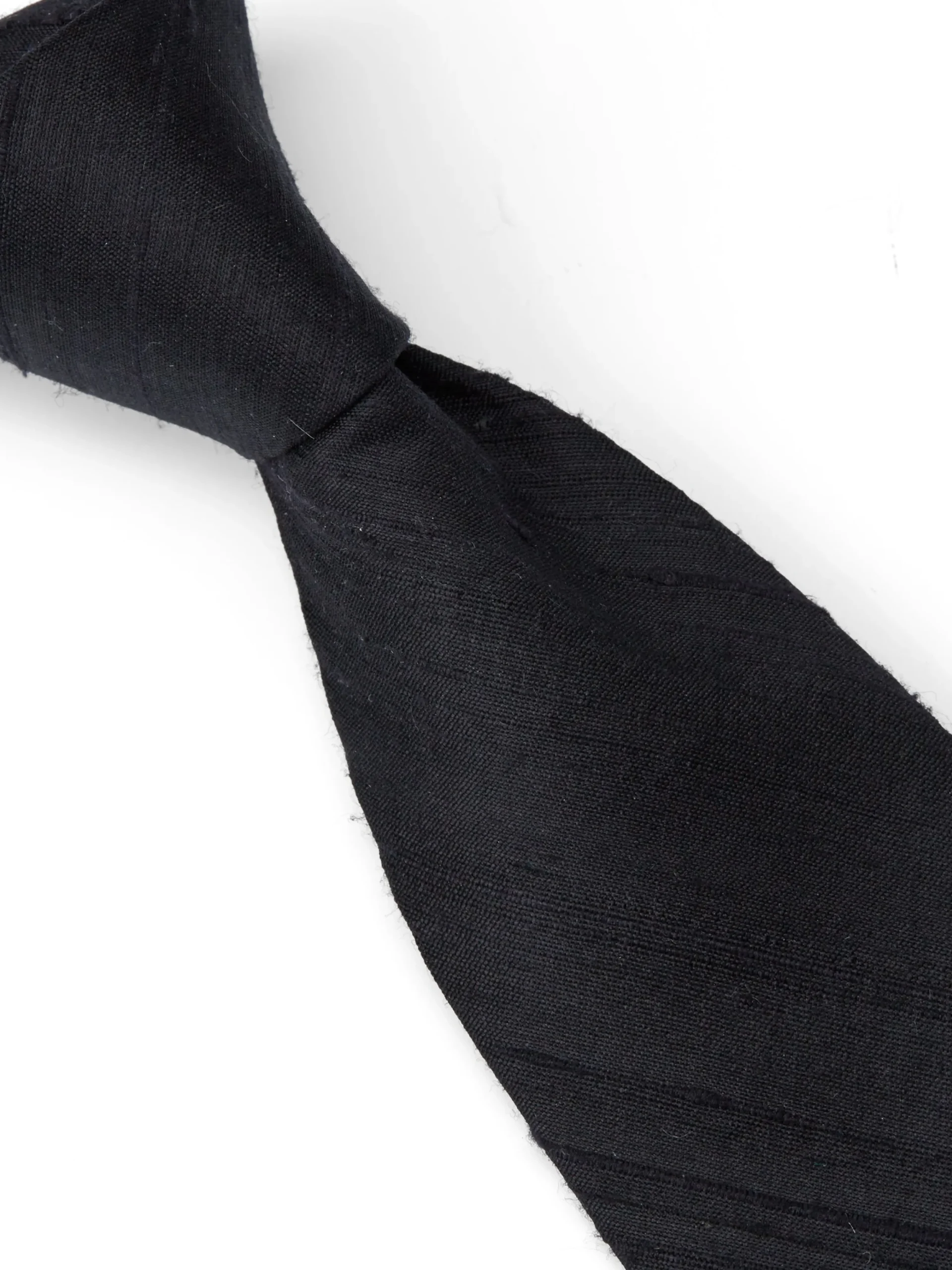 Favourbrook Black Douppion Silk Tie- Ties