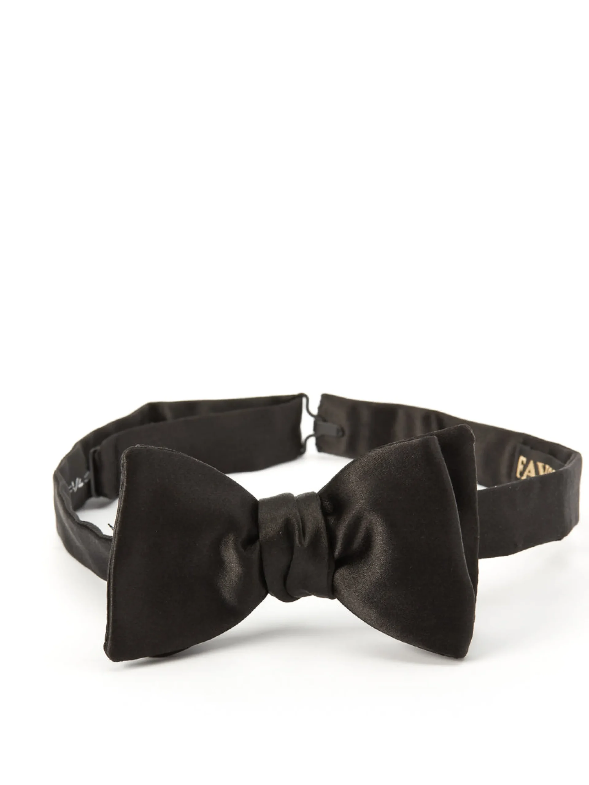 Favourbrook Black Duchesse Satin Silk Bow Tie- Eveningwear | Bow Ties