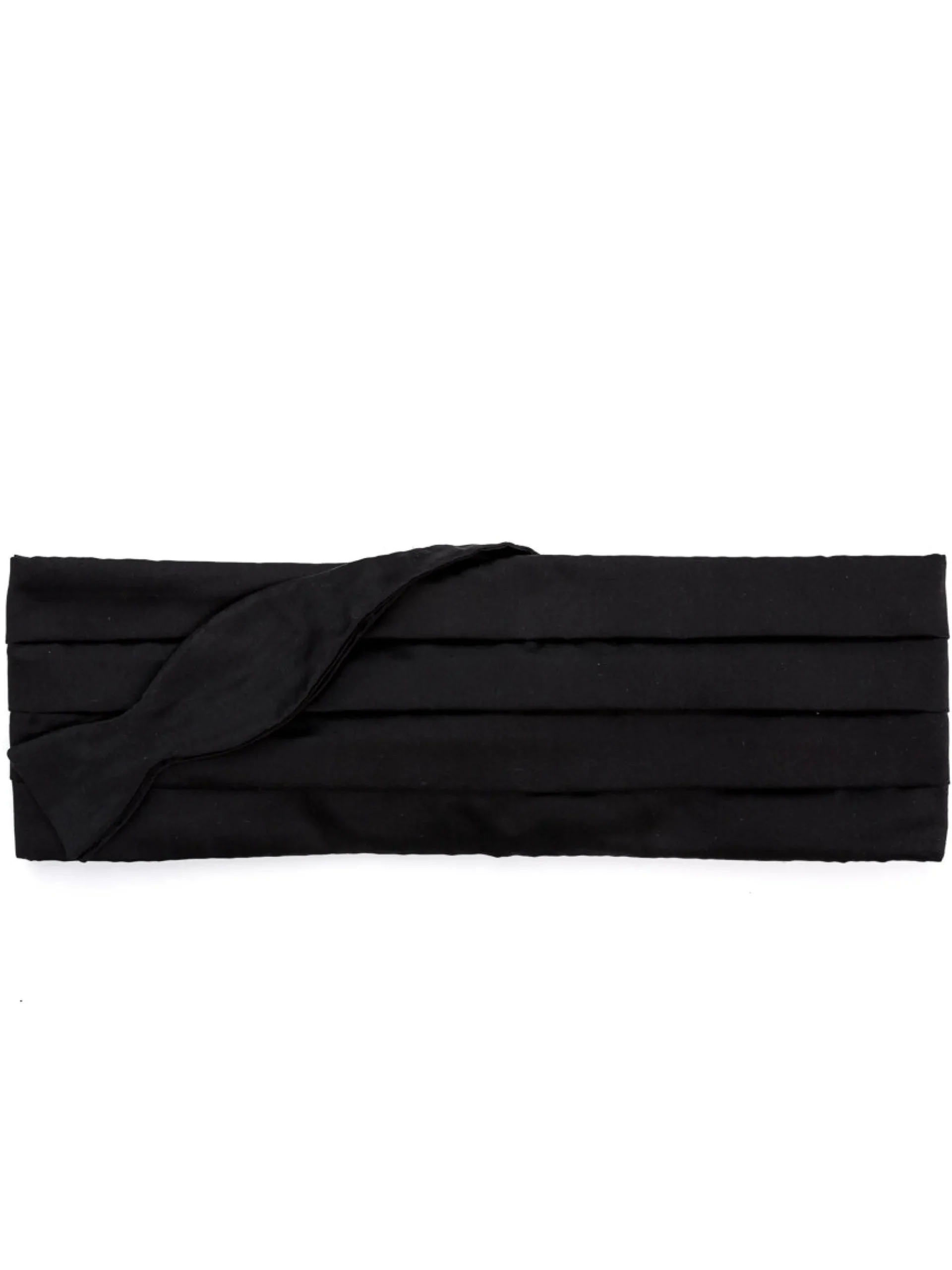 Favourbrook Black Duchesse Satin Silk Pleated Cummerbund & Bow Tie Set- Eveningwear | Bow Ties & Cummerbund Sets