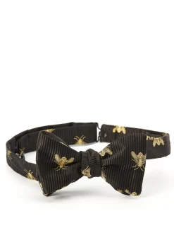 Favourbrook Black Gold Bees Silk Bow Tie- Eveningwear | Bow Ties
