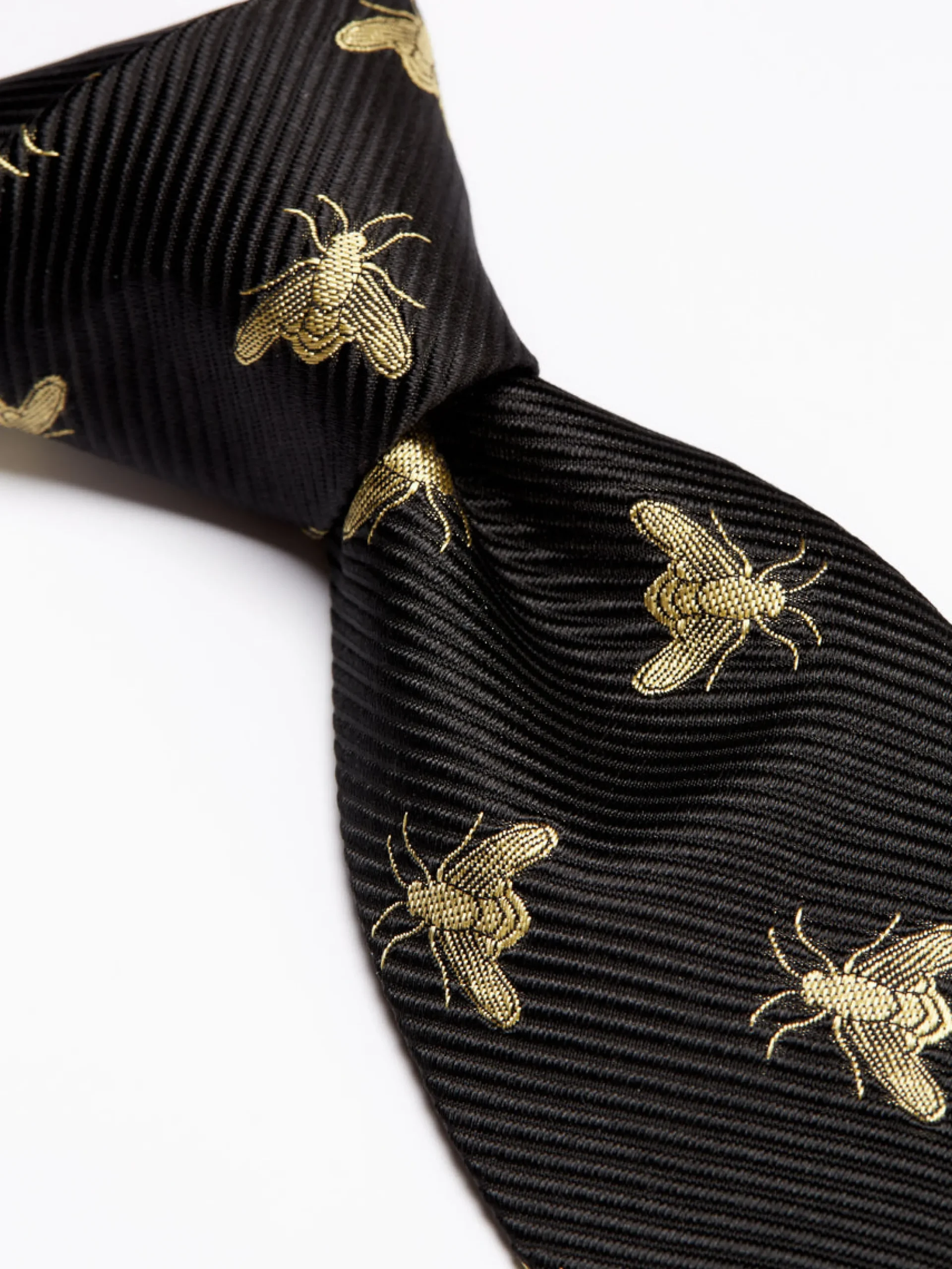 Favourbrook Black Gold Bees Silk Tie- Ties