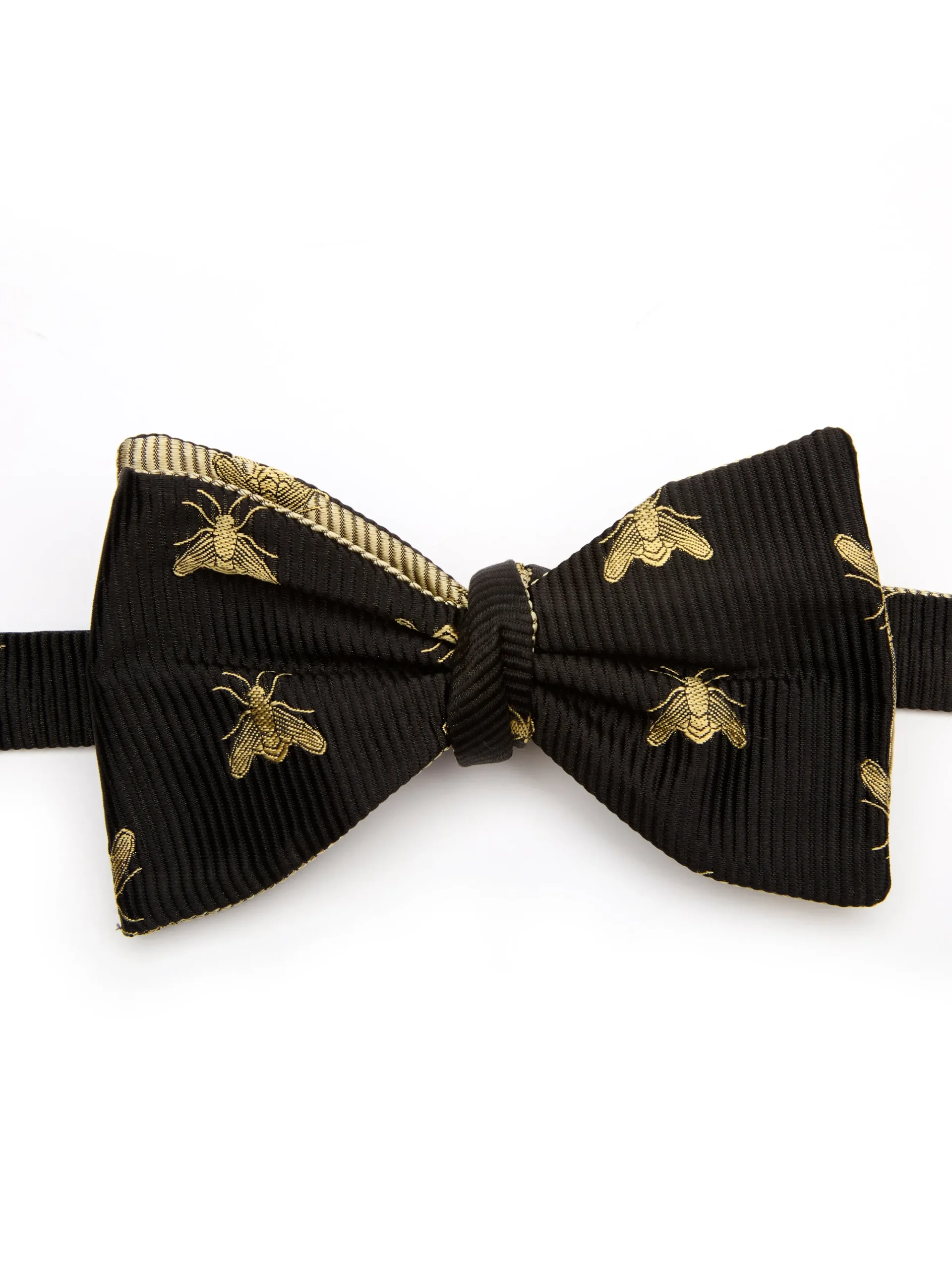 Favourbrook Black Gold Bees with Gold Bees Contrast Large Party Bow Tie- Bow Ties
