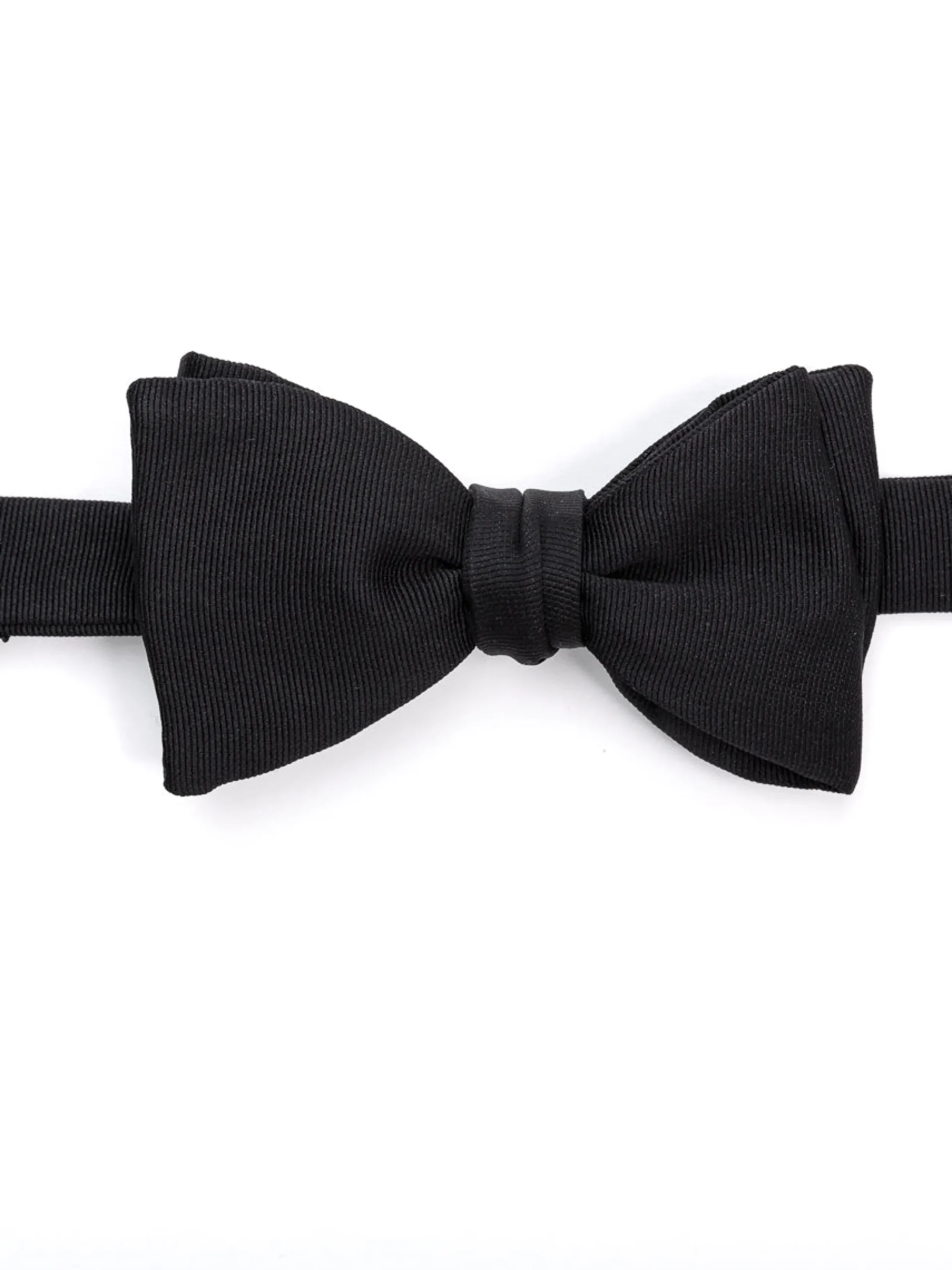 Favourbrook Black Grosgrain Silk Bow Tie- Bow Ties