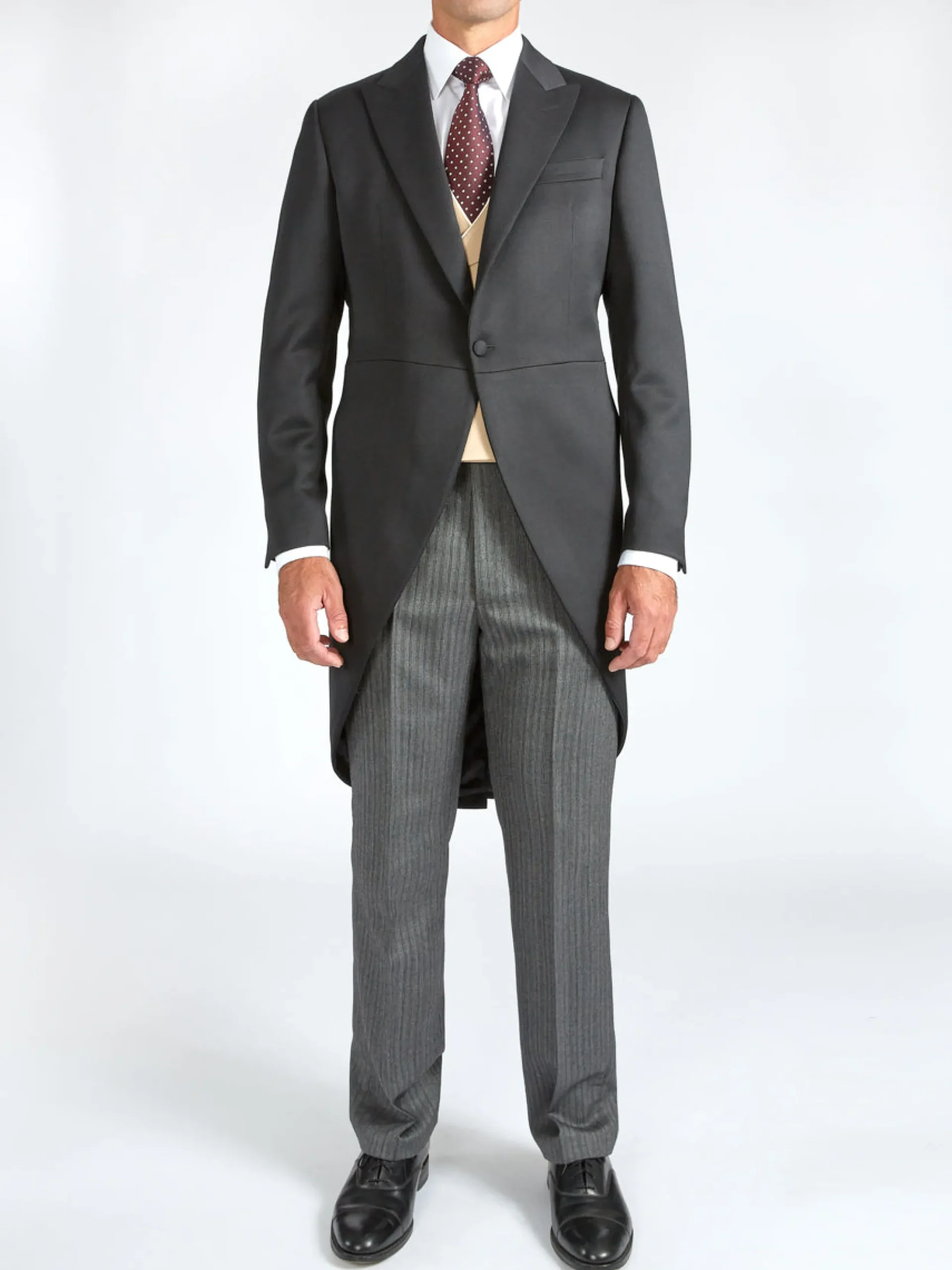 Favourbrook Black Hampton Barathea Wool Morning Coat- Groomswear | Wedding Attire