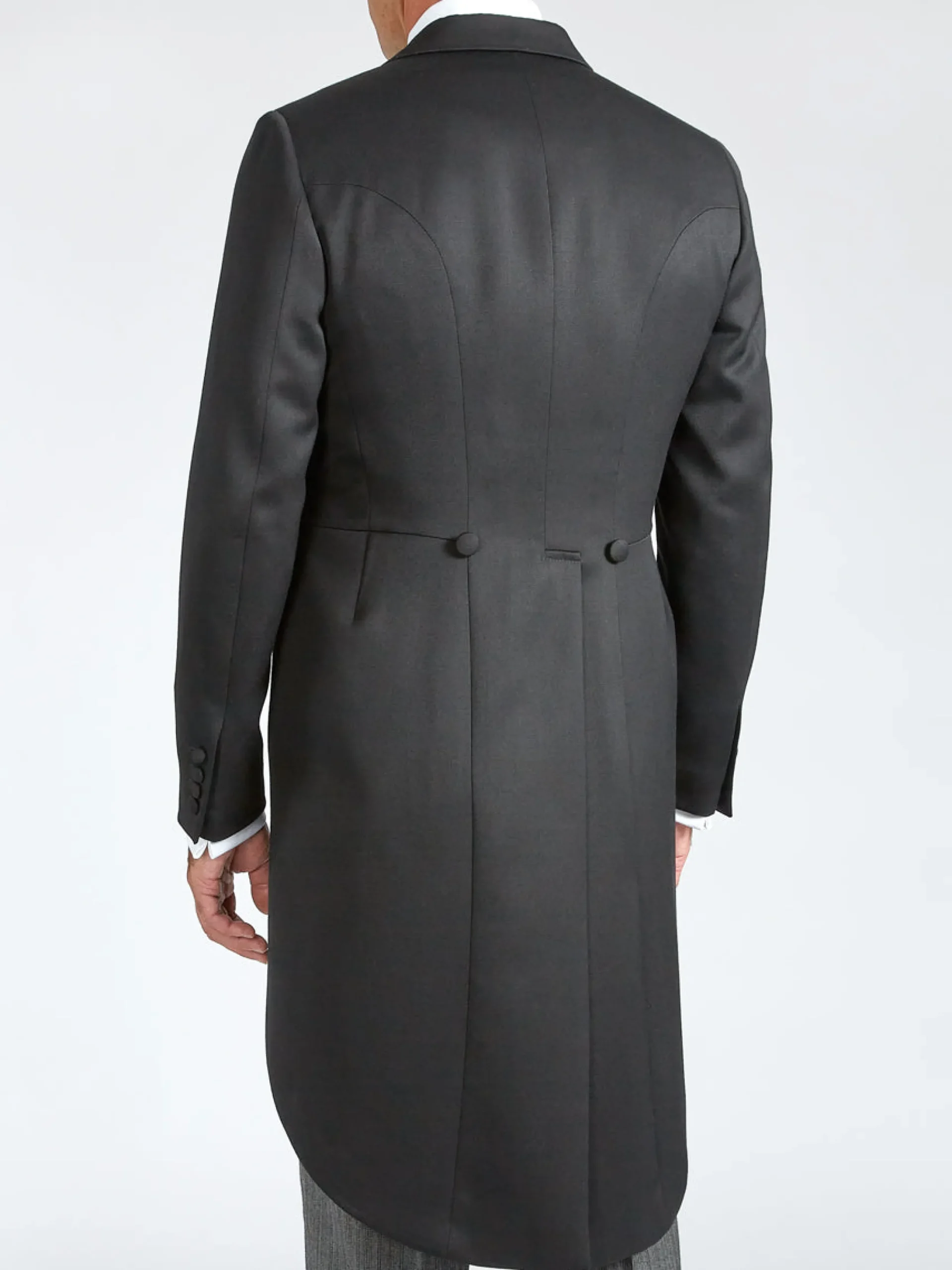 Favourbrook Black Hampton Barathea Wool Morning Coat- Groomswear | Wedding Attire