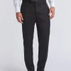 Favourbrook Black Hampton Wool Flat Front Dress Trouser- Eveningwear | Trousers