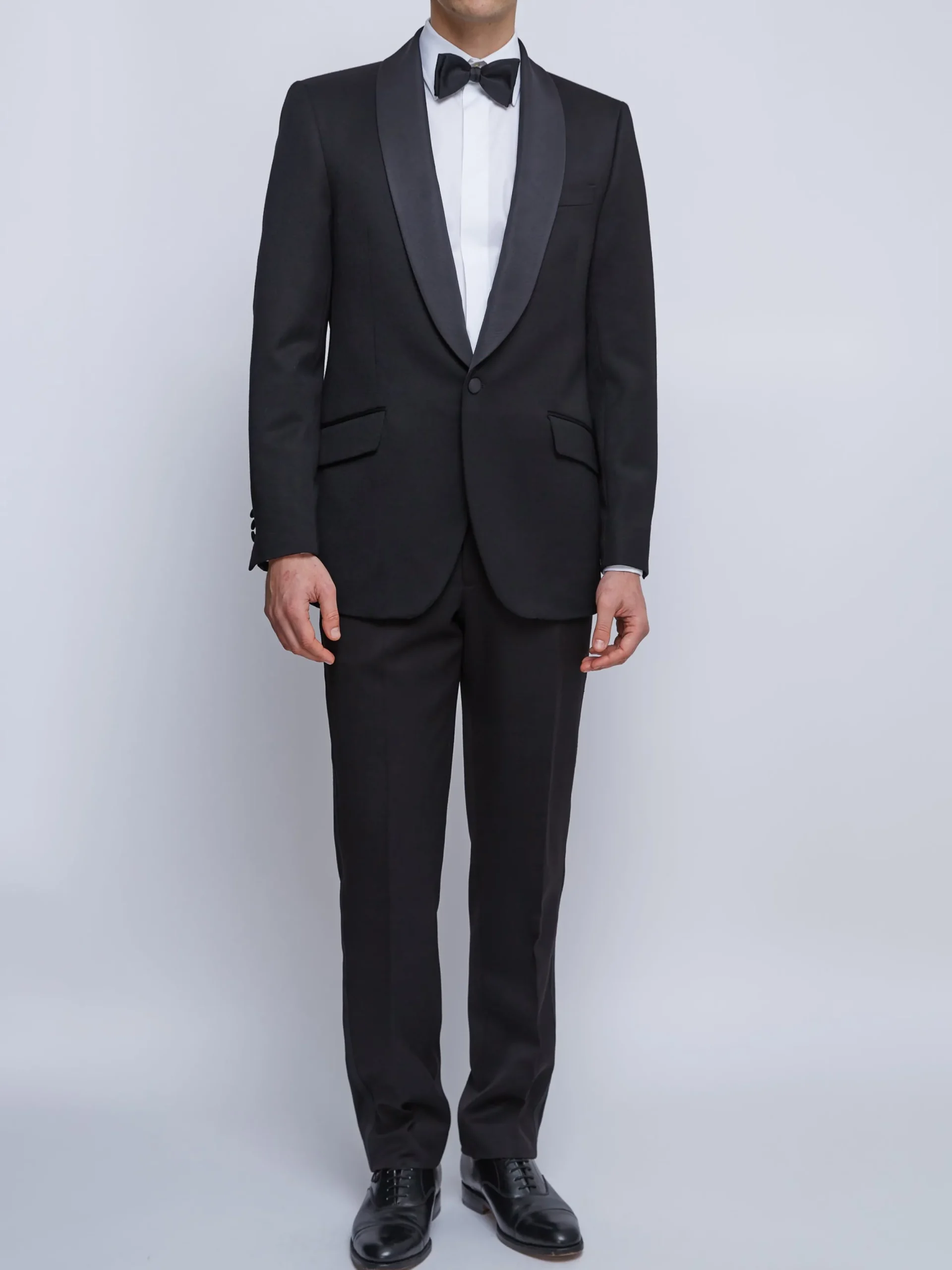 Favourbrook Black Hampton Wool Shawl Lapel Dinner Jacket- Occasionwear | Dinner Jackets