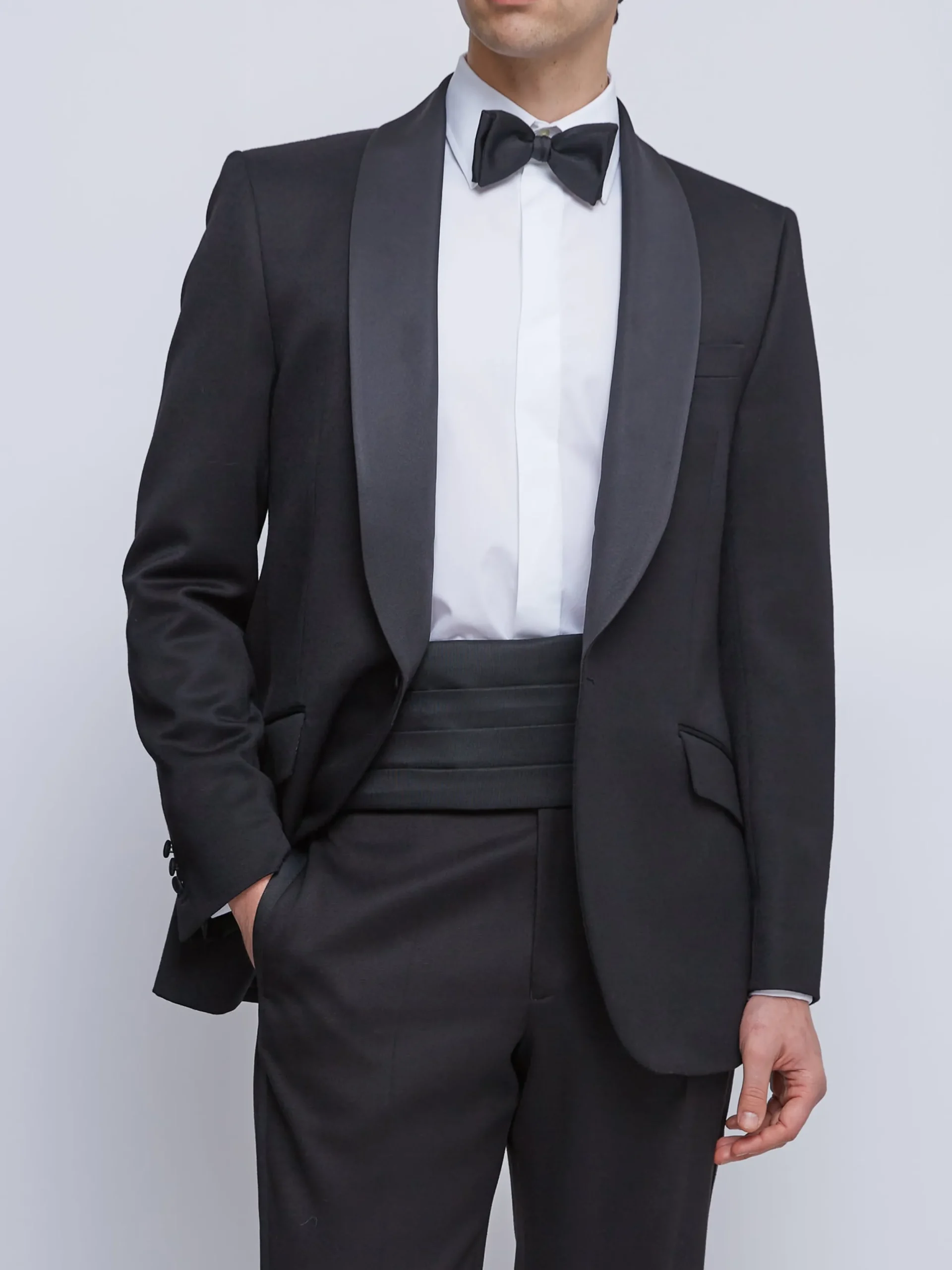 Favourbrook Black Hampton Wool Shawl Lapel Dinner Jacket- Occasionwear | Dinner Jackets