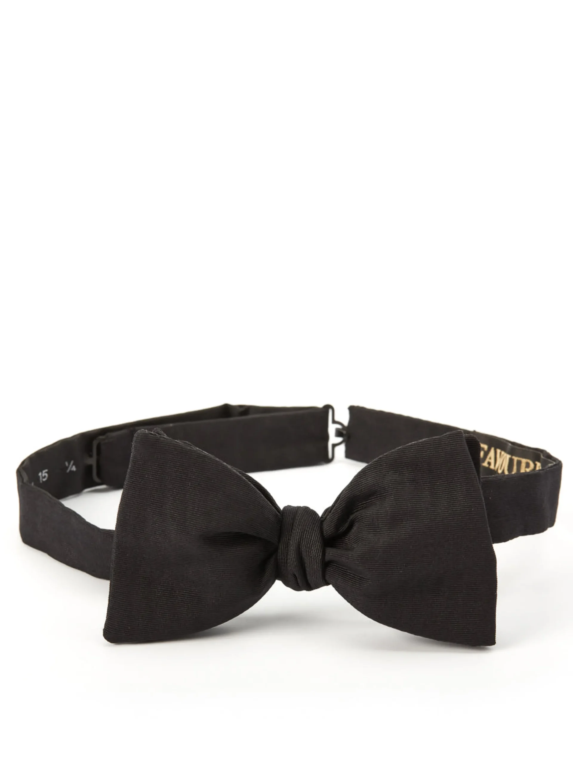 Favourbrook Black Moire Silk Bow Tie- Bow Ties