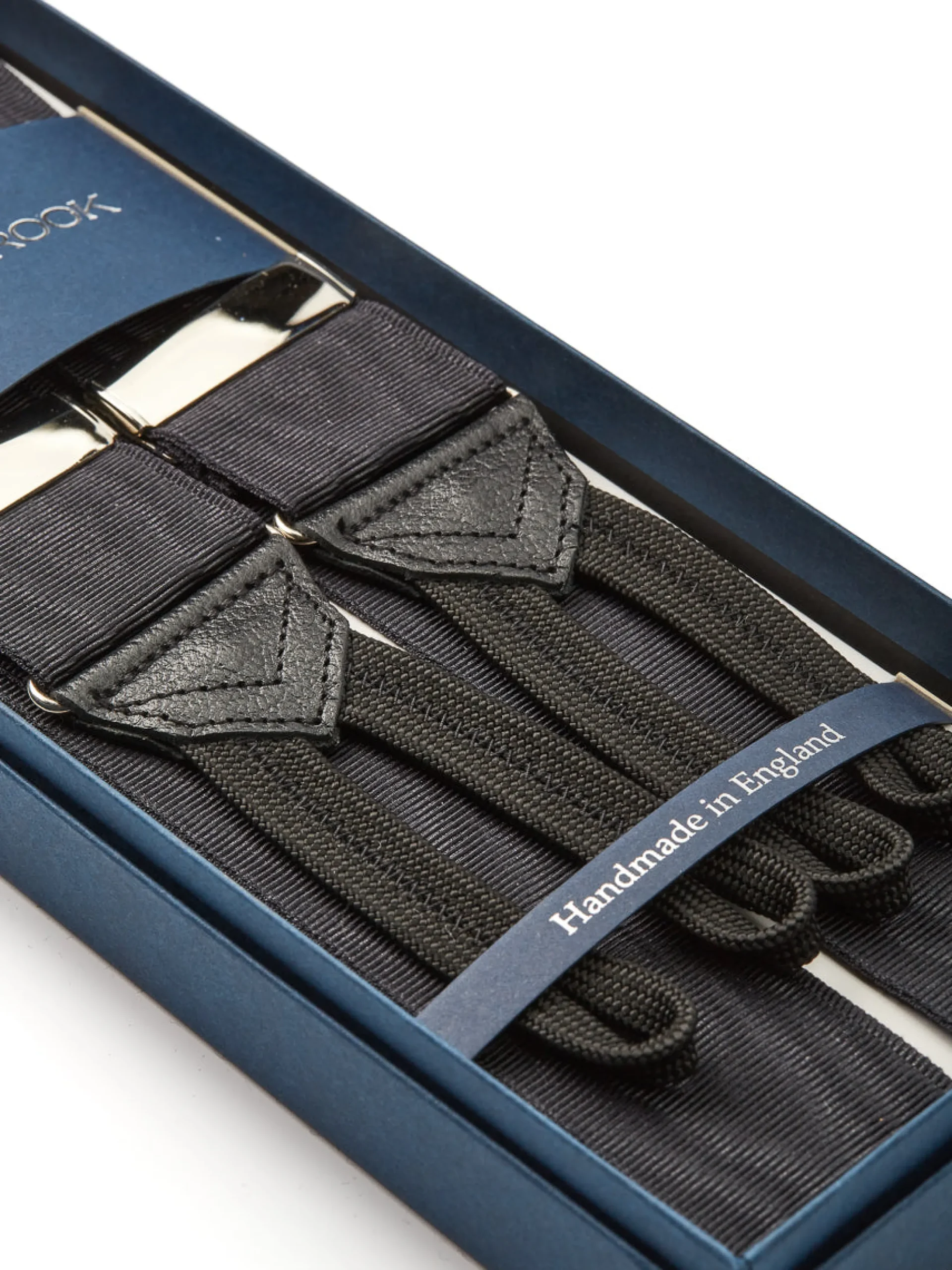 Favourbrook Black Moire Silk Braces- Braces