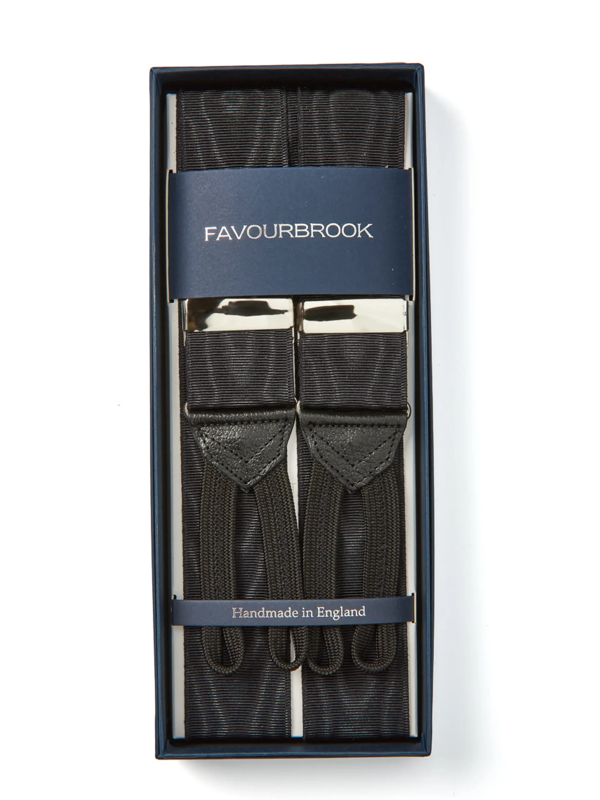 Favourbrook Black Moire Silk Braces- Braces