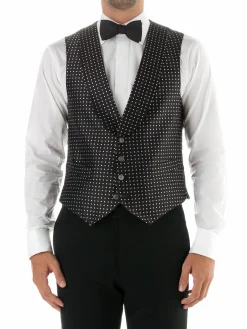 Favourbrook Black Pickwick Silk Single Breasted 4 Button Shawl Lapel Waistcoat- Waistcoats | Evening Waistcoats