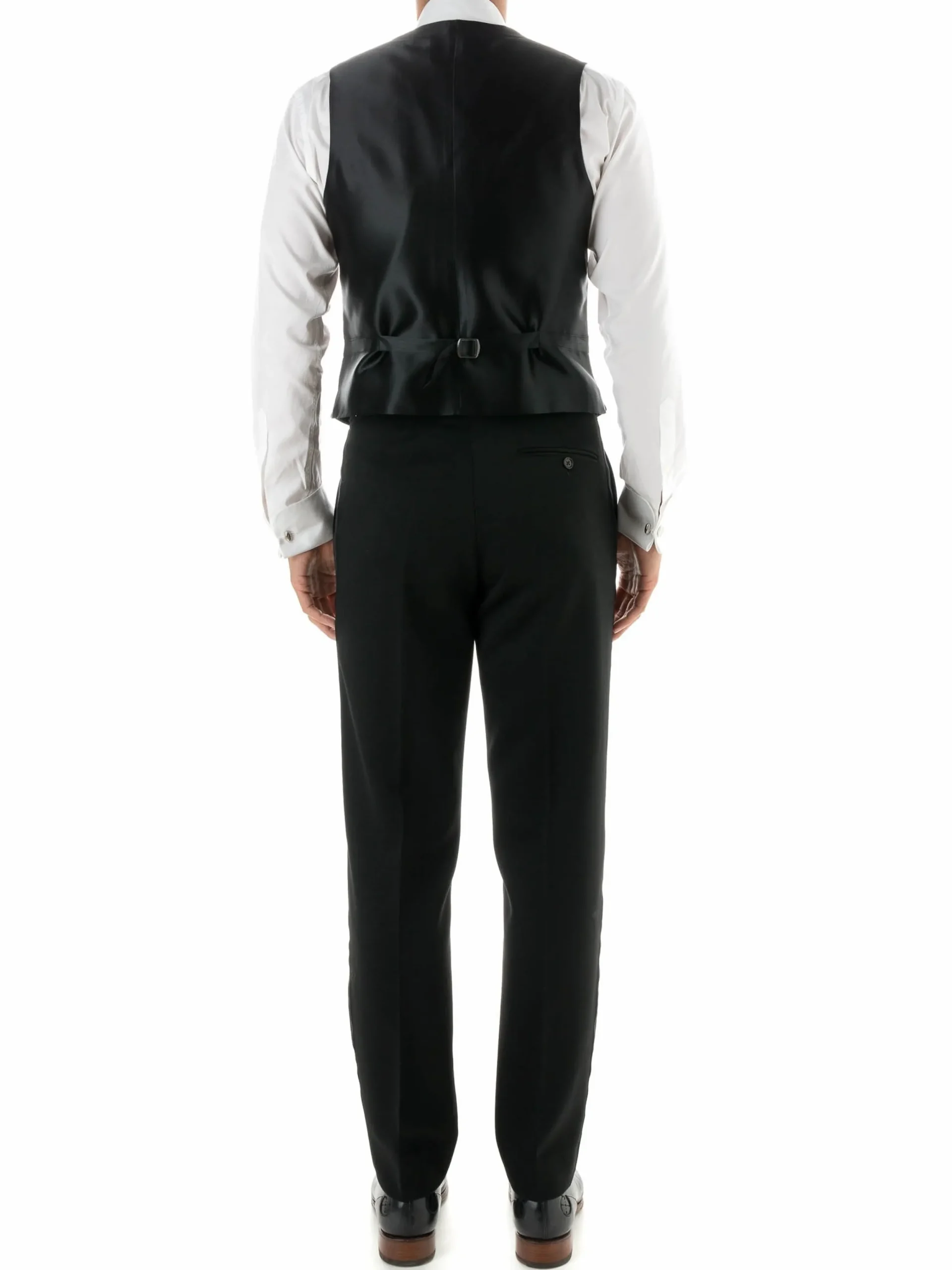 Favourbrook Black Pickwick Silk Single Breasted 4 Button Shawl Lapel Waistcoat- Waistcoats | Evening Waistcoats
