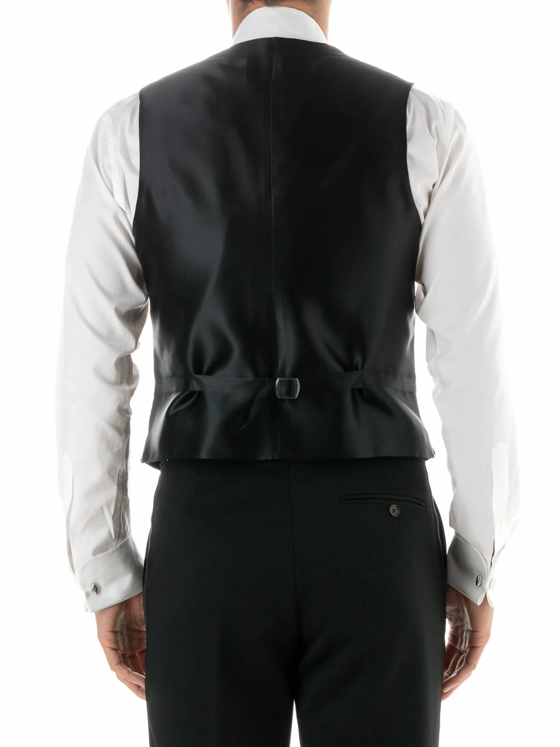Favourbrook Black Pickwick Silk Single Breasted 4 Button Shawl Lapel Waistcoat- Waistcoats | Evening Waistcoats