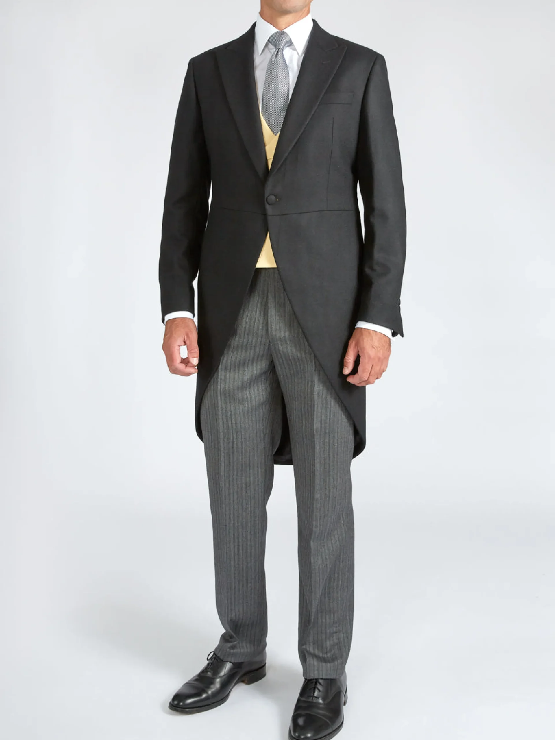 Favourbrook Black Seaton Cashmere Wool Morning Coat- Groomswear | Wedding Attire