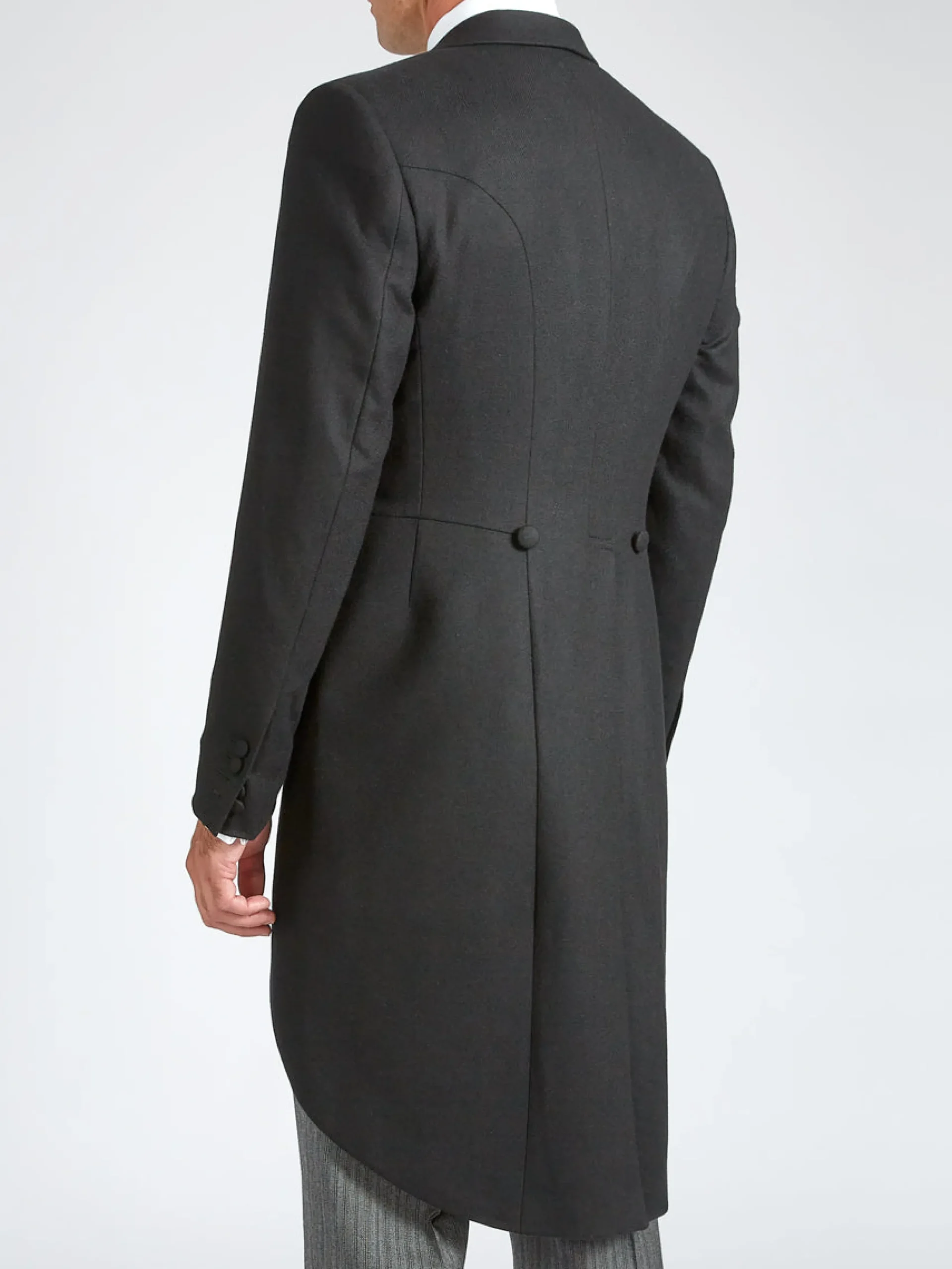 Favourbrook Black Seaton Cashmere Wool Morning Coat- Groomswear | Wedding Attire