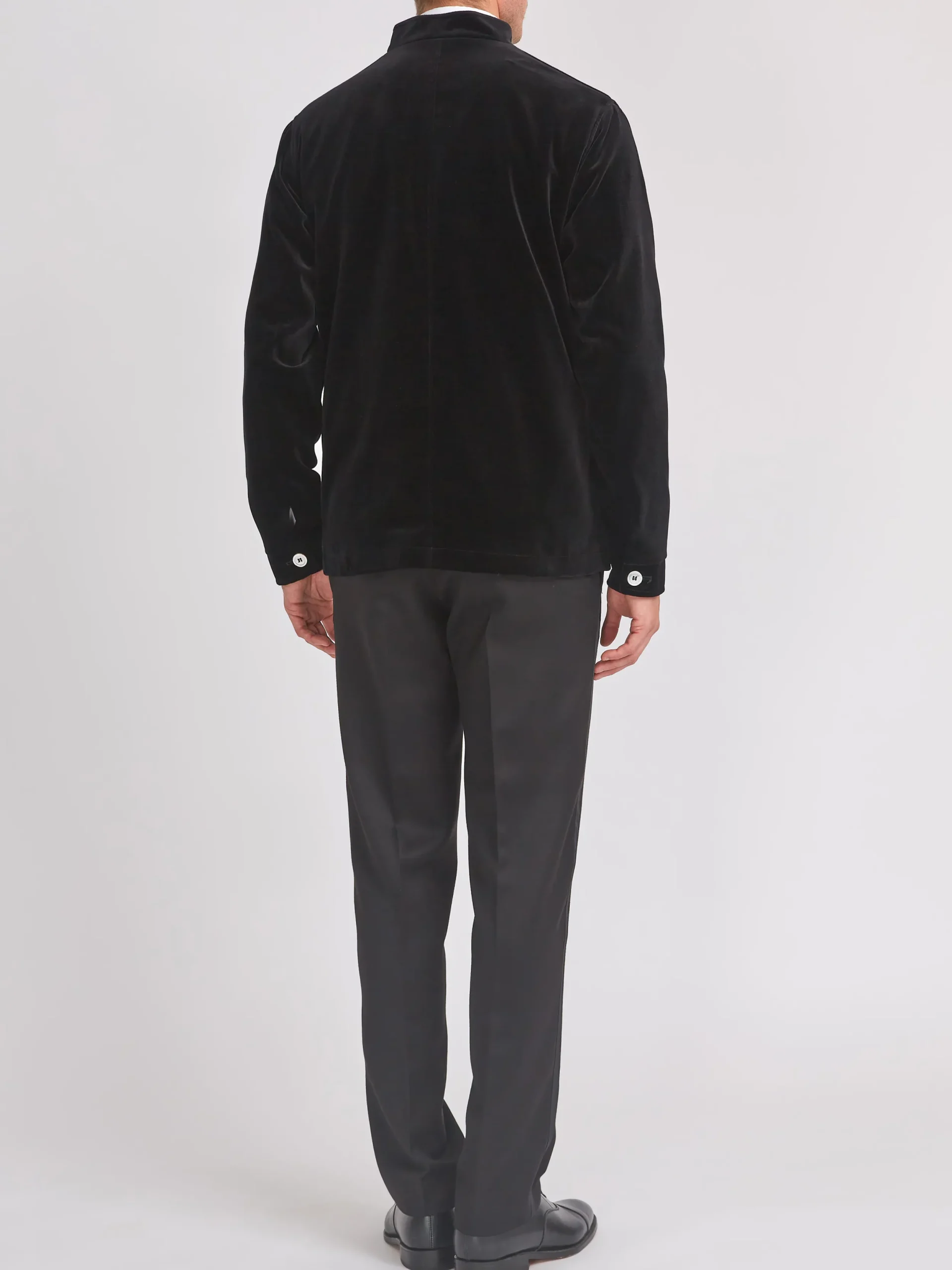 Favourbrook Black Velvet Cotton Artist Jacket- Eveningwear | Nehru Jackets
