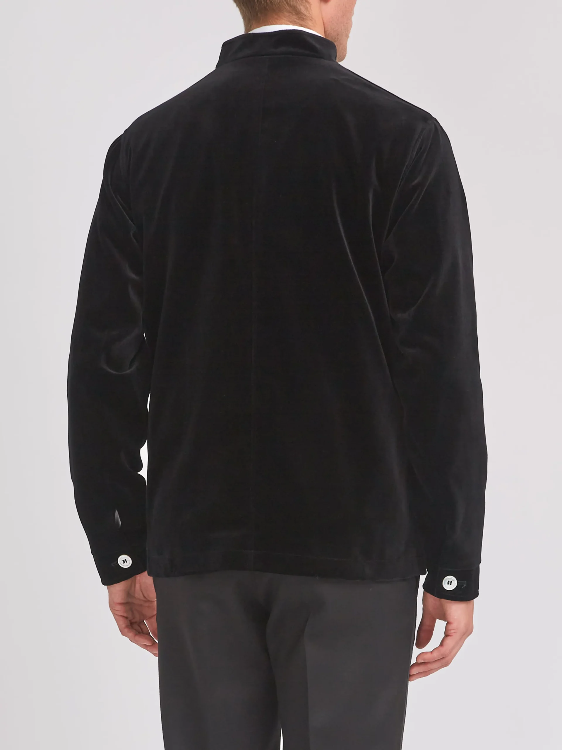 Favourbrook Black Velvet Cotton Artist Jacket- Eveningwear | Nehru Jackets