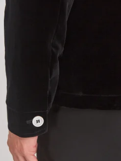 Favourbrook Black Velvet Cotton Artist Jacket- Eveningwear | Nehru Jackets