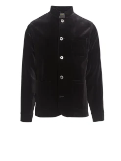 Favourbrook Black Velvet Cotton Artist Jacket- Eveningwear | Nehru Jackets