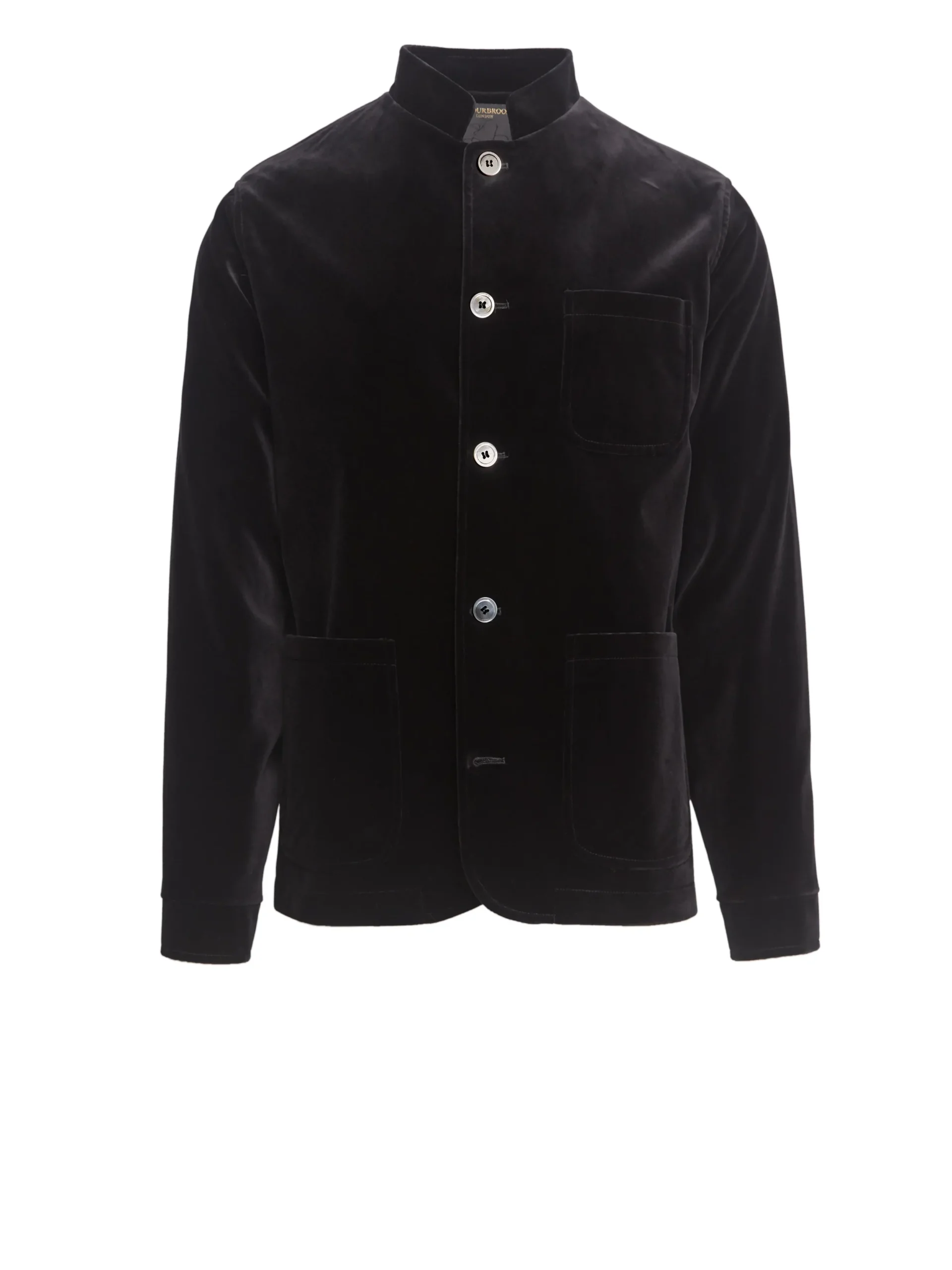 Favourbrook Black Velvet Cotton Artist Jacket- Eveningwear | Nehru Jackets