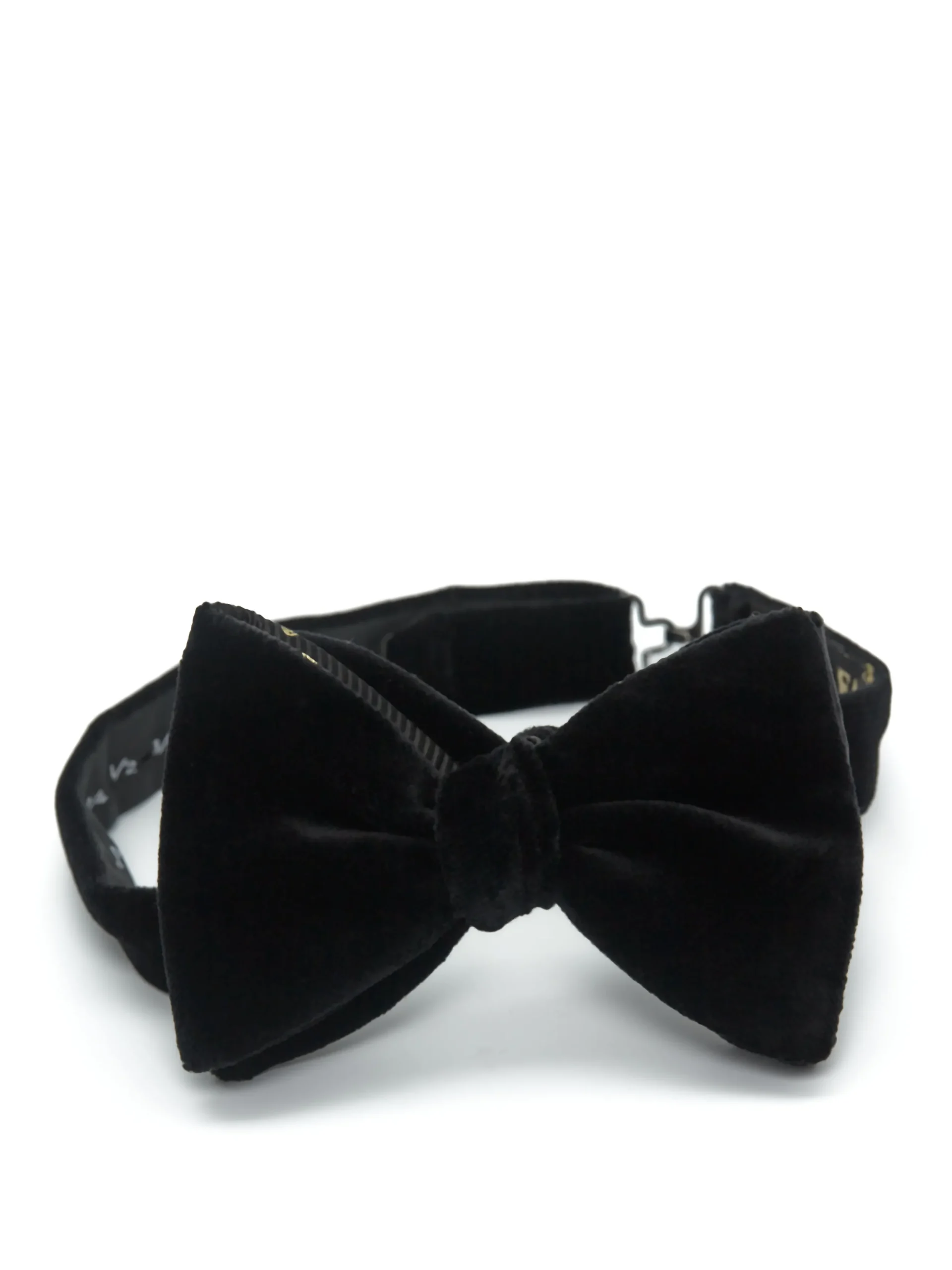 Favourbrook Black Velvet with Black Bees Contrast Large Party Bow Tie- Bow Ties