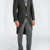 Favourbrook Black Windsor Herringbone Wool Morning Coat- Royal Ascot | Groomswear