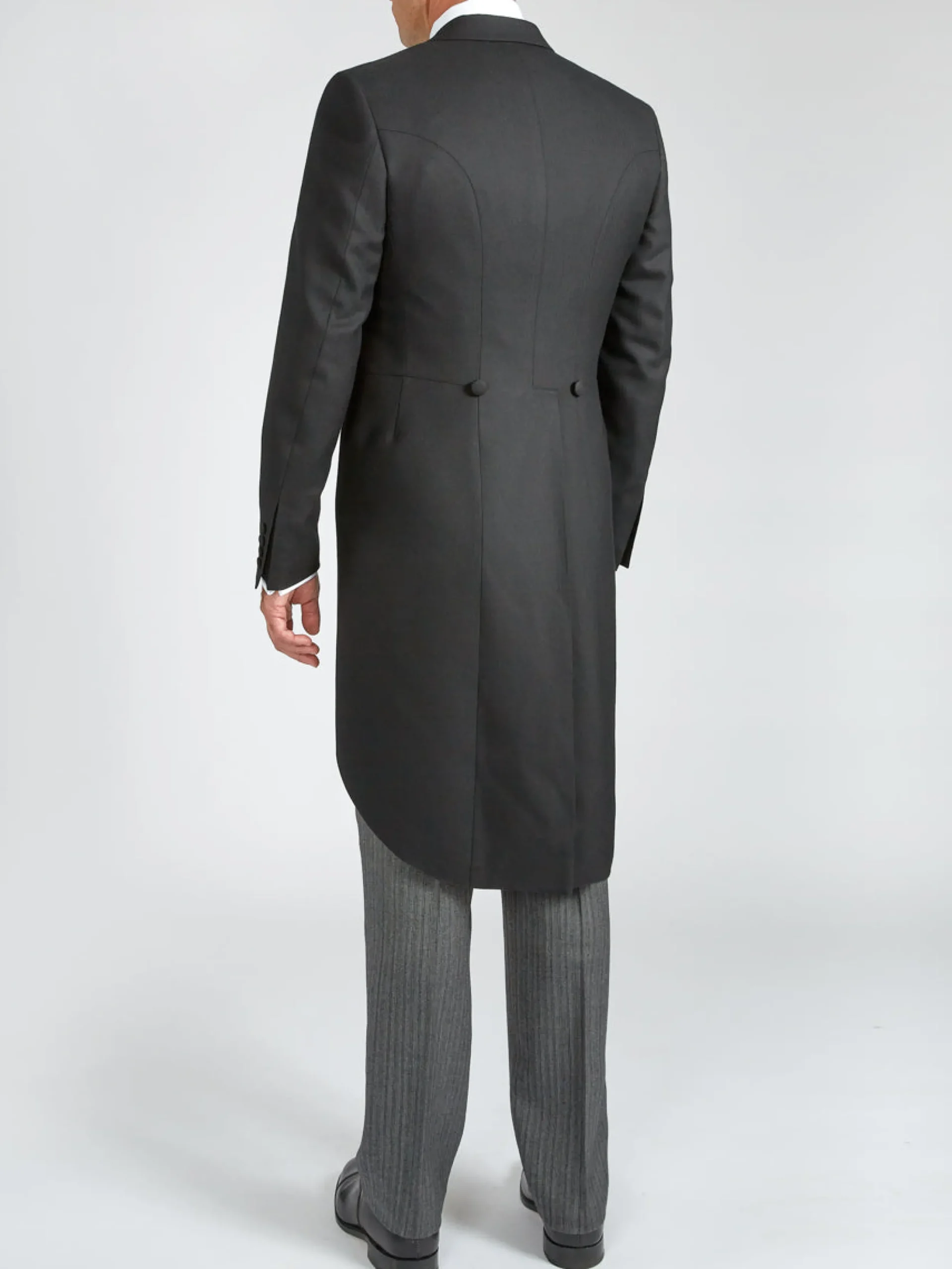 Favourbrook Black Windsor Herringbone Wool Morning Coat- Royal Ascot | Groomswear