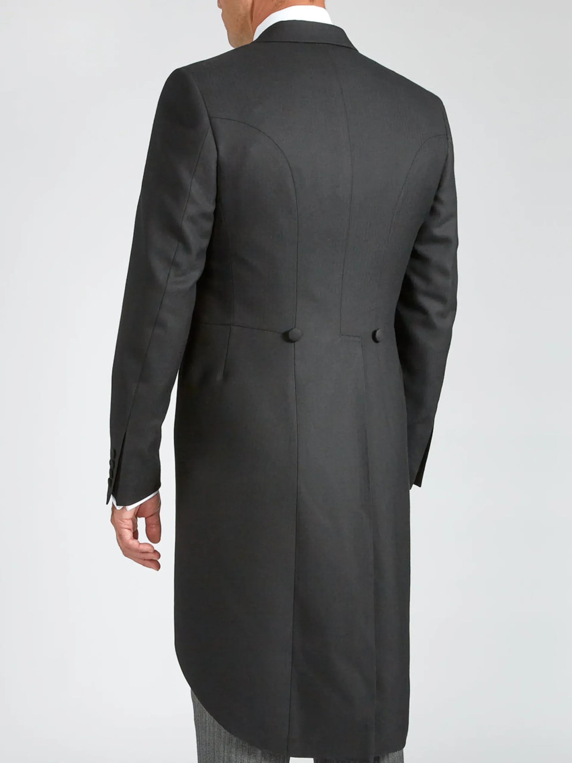Favourbrook Black Windsor Herringbone Wool Morning Coat- Royal Ascot | Groomswear