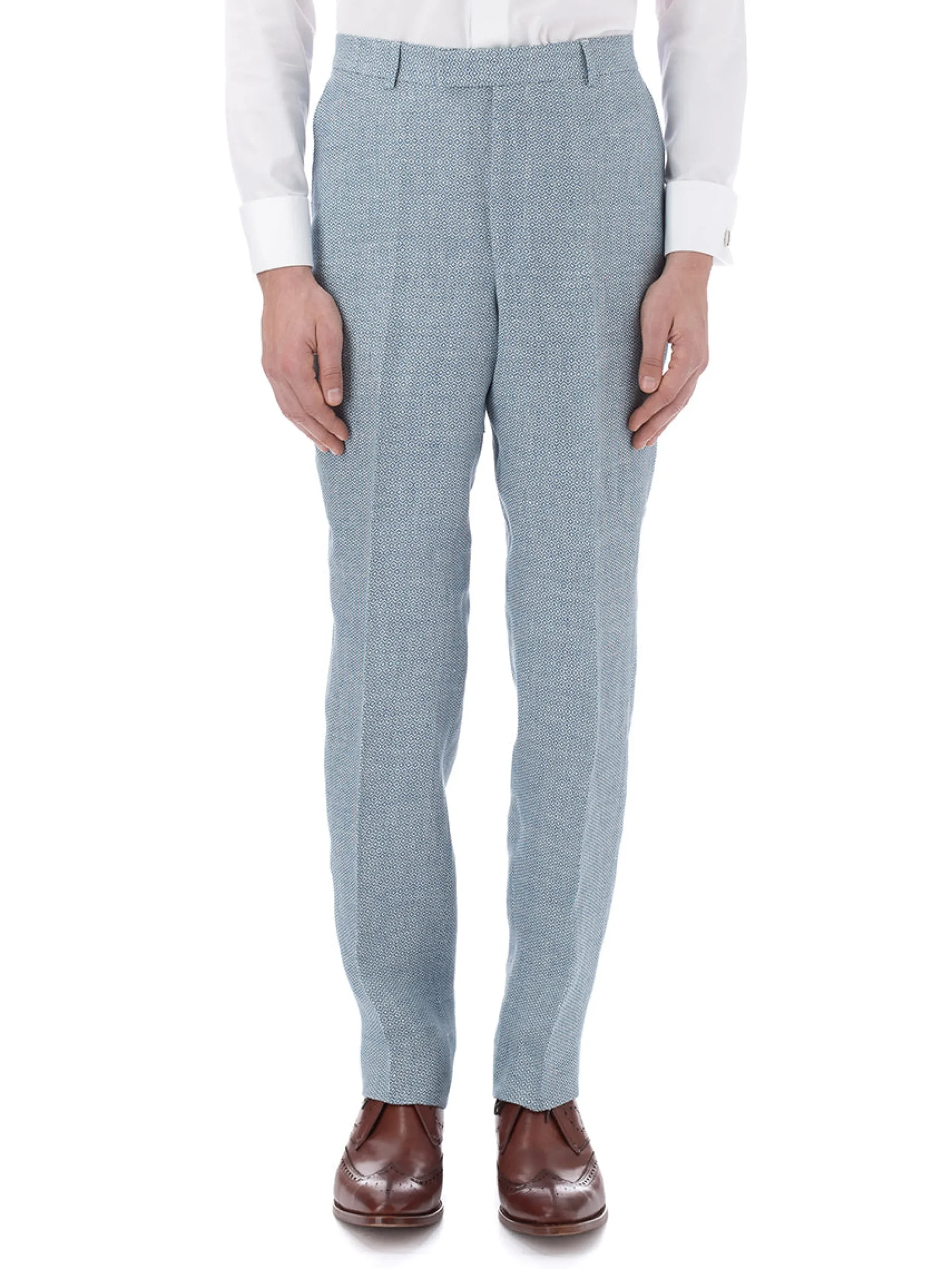 Favourbrook Blue Culcross Linen Windsor Trouser- Trousers