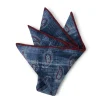 Favourbrook Blue Shirburn Paisley Wool Pocket Square- Pocket Squares