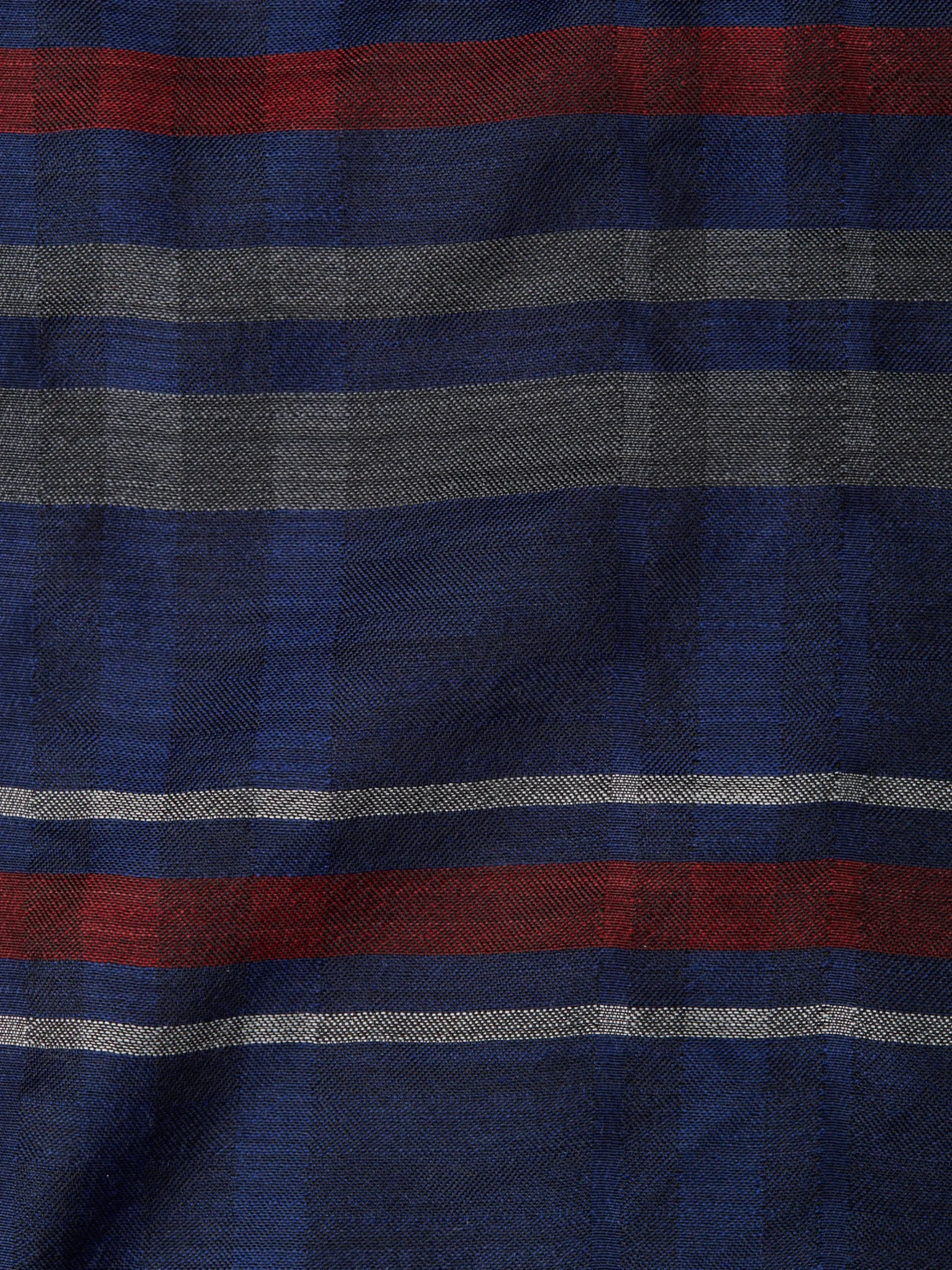 Favourbrook Blue Slade Silk/wool Scarf- Scarves & Cravats