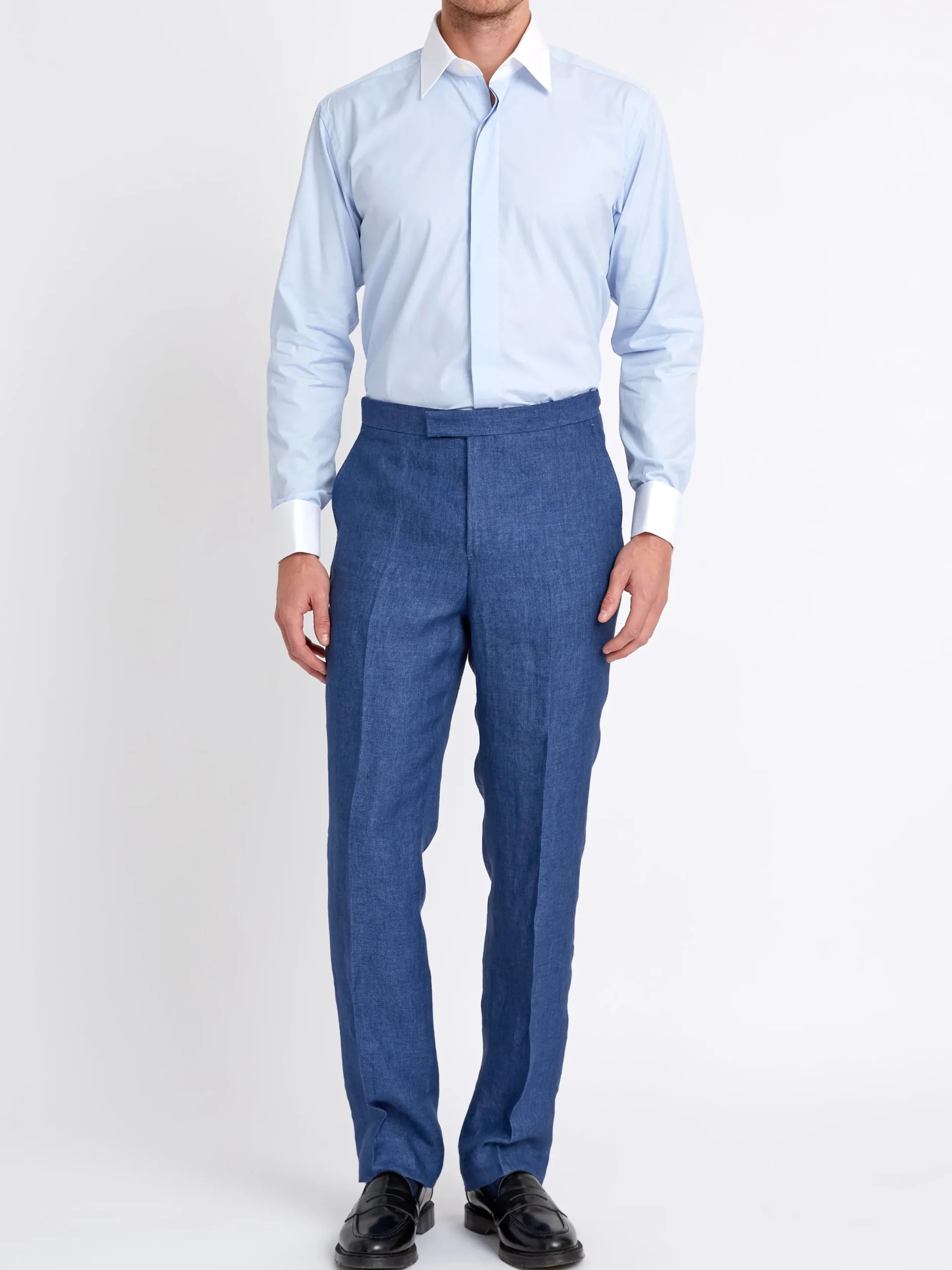 Favourbrook Blue/White Steed Cotton Gatsby Shirt- Shirts