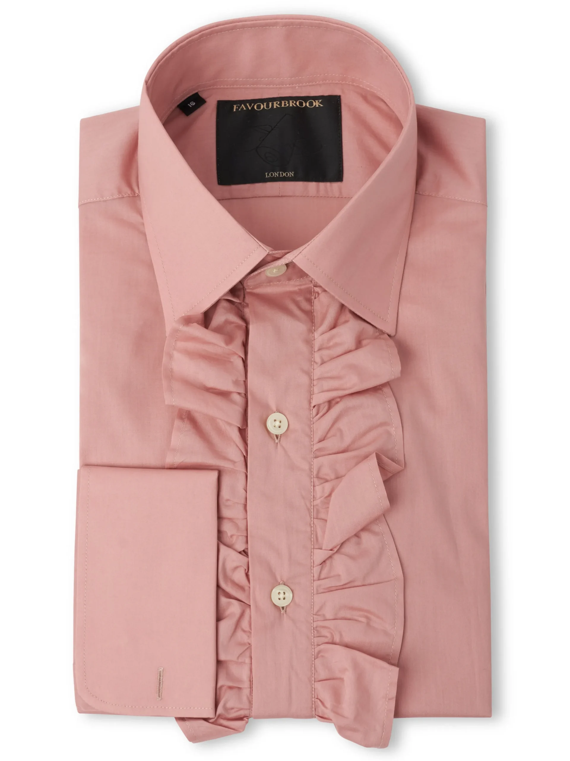 Favourbrook Blush Pink Stanfield Cotton Large Frill Shirt- Shirts