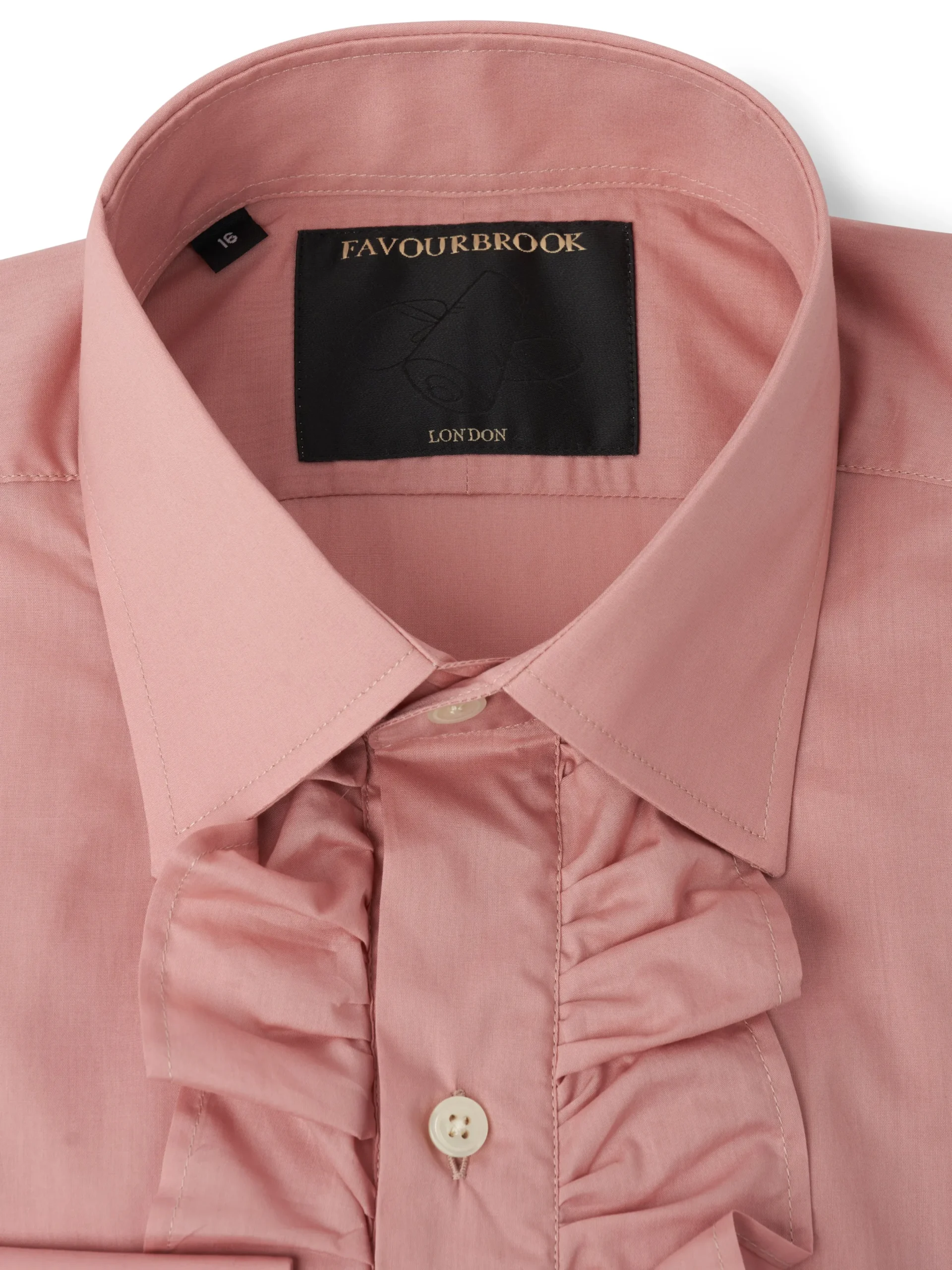 Favourbrook Blush Pink Stanfield Cotton Large Frill Shirt- Shirts