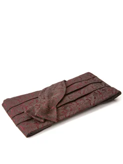 Favourbrook Burgundy Albert Silk Pleated Cummerbund & Bow Tie Set- Bow Ties & Cummerbund Sets