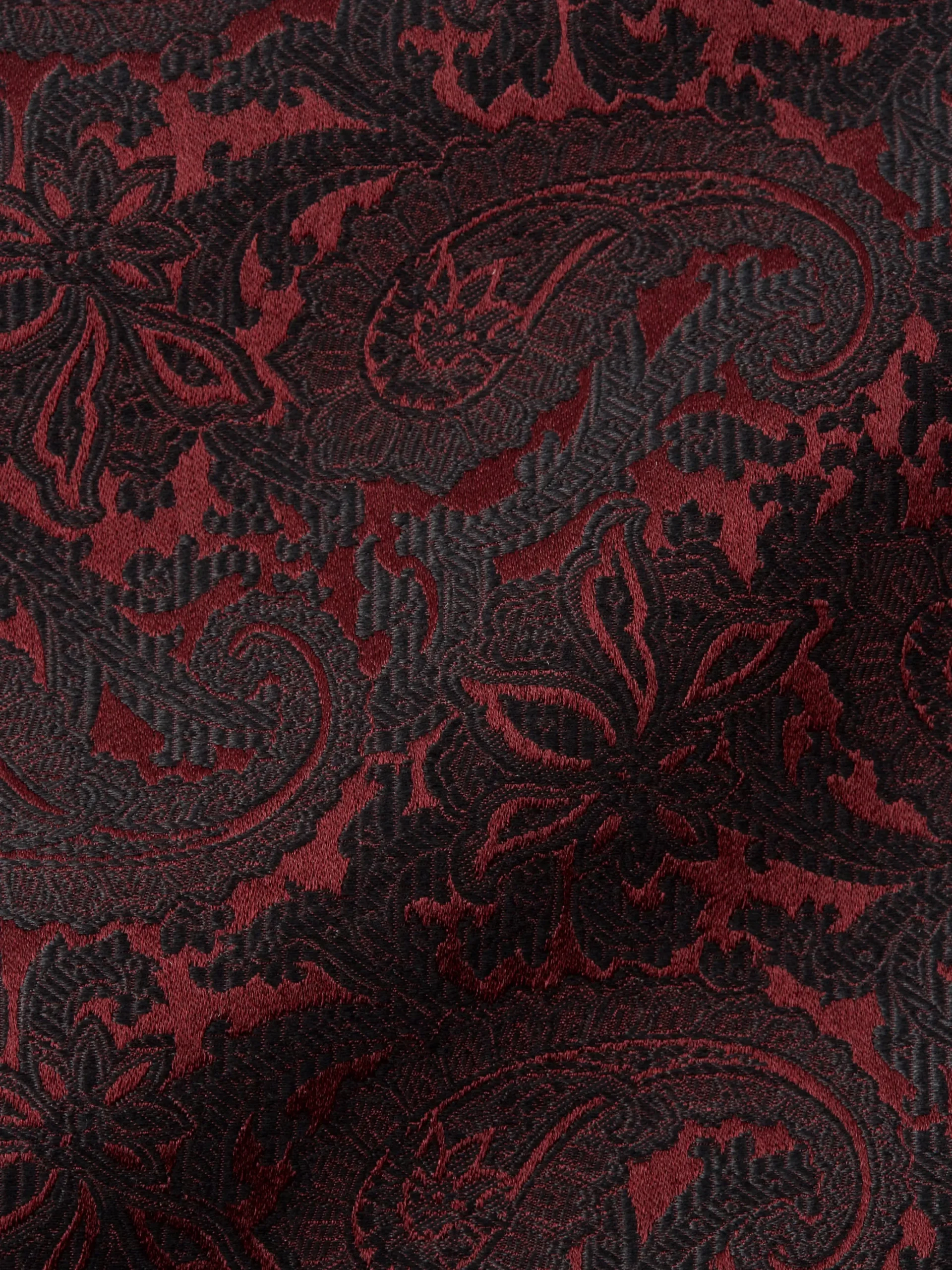 Favourbrook Burgundy Albert Silk Single Breasted 4 Button Piped Waistcoat- Waistcoats | Single Breasted Waistcoats