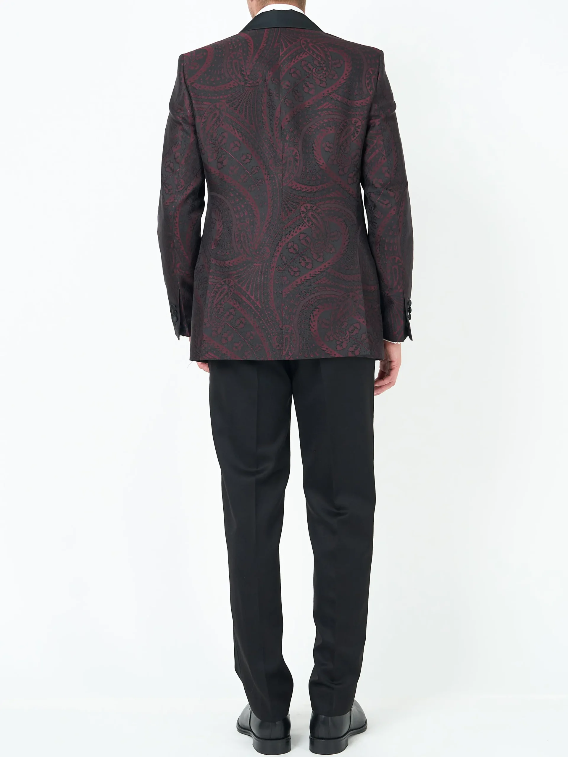 Favourbrook Burgundy Heathcote Paisley Shawl Lapel Dinner Jacket- Occasionwear | Dinner Jackets