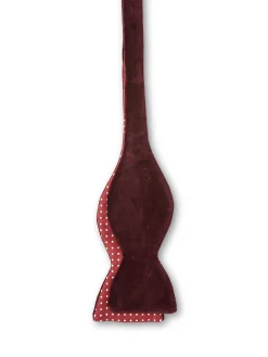 Favourbrook Burgundy Velvet with Burgundy Pickwick Contrast Large Party Bow Tie- Bow Ties