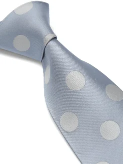 Favourbrook Cambridge Spot Grey/Cream Silk Tie- Royal Ascot | Ties