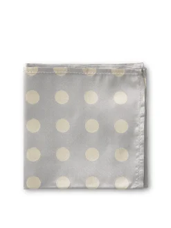 Favourbrook Cambridge Spot Grey/Cream Pocket Square- Pocket Squares