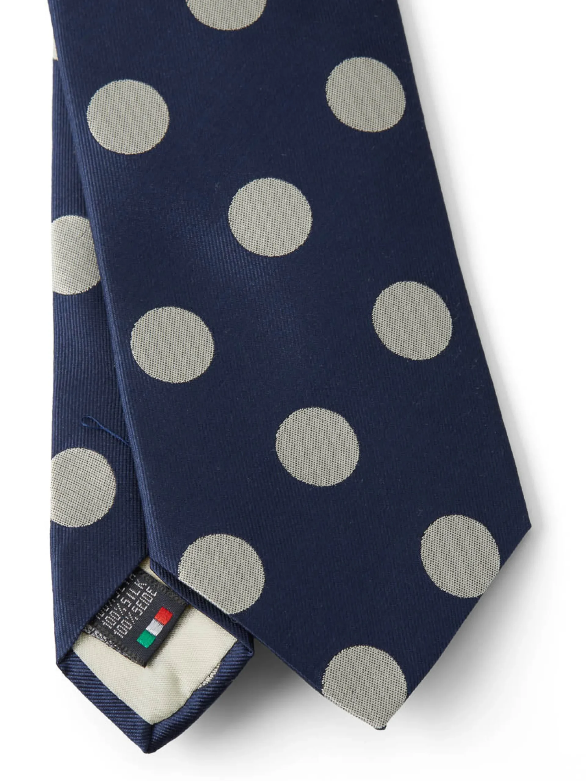 Favourbrook Cambridge Spot Navy/Silver Silk Tie- Ties