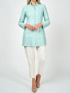 Favourbrook Camden Jacket Aqua Lagoon Finborough Linen-Women Short Jackets | Jackets & Coats